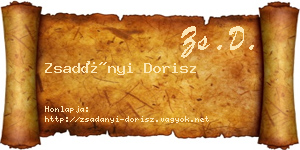 Zsadányi Dorisz névjegykártya